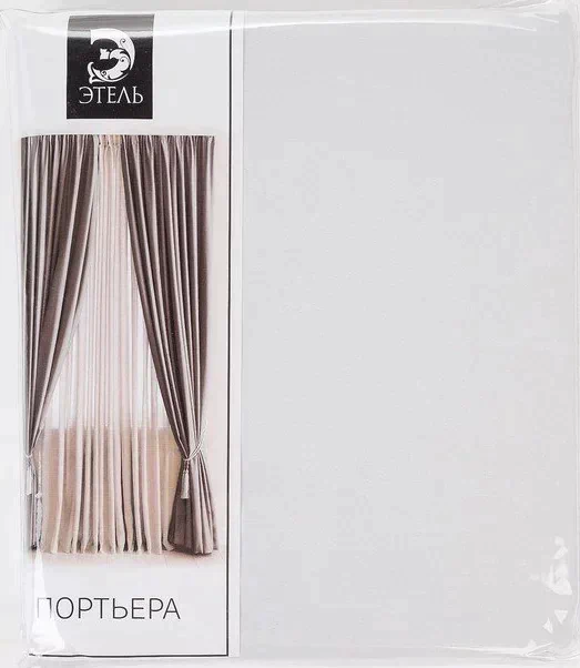 Штора портьерная «Этель» 250×265 см, двусторонний блэкаут, цвет Белый, пл. 240 г/м², 100% п/э