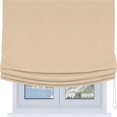 Римская штора Soft с мягкими складками, ткань блэкаут с блеском бежевый