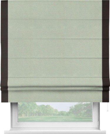 Римская штора «Кортин» с кантом Стрим Дуо, для проема, ткань блэкаут однотонный светло-серый