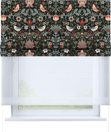 Римская штора «Кортин» день-ночь «Зачарованные птицы»