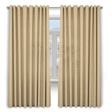 Шторы на люверсах ткань софт однотонный бежевый