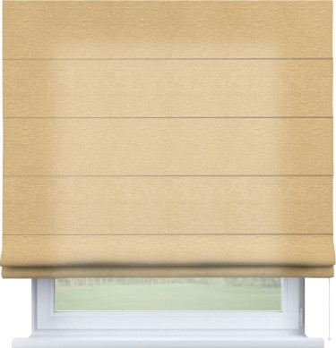 Римская штора «Кортин» для проема, ткань софт однотонный бежевый