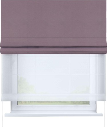 Римская штора «Кортин» день-ночь, ткань блэкаут однотонный, брусника