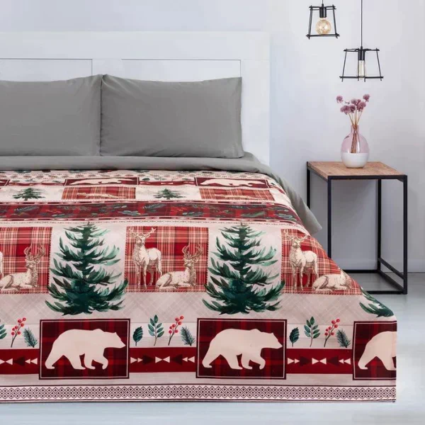Покрывало "Этель" евро Зимний рисунок, 210*215 см, 100% хлопок