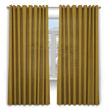 Шторы на люверсах ткань вельвет светло-коричневый