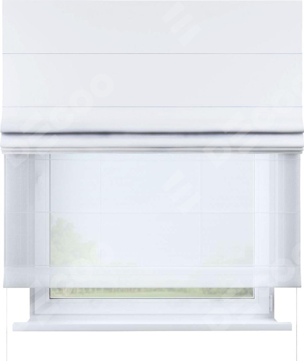 Римская штора «Кортин» день-ночь, однотонная белоснежная