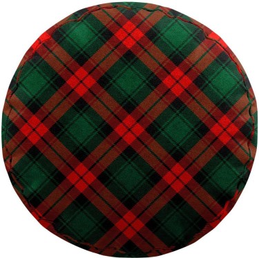 Подушка круглая Cortin «Красно-зелёная клетка»