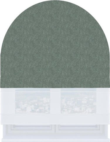 Римская штора «Кортин» день-ночь для арочного проёма, ткань лён димаут серый