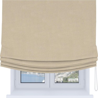 Римская штора «Cortin», блэкаут однотонный кофейно-бежевый, Soft с мягкими складками