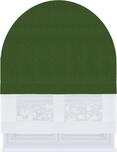 Римская штора «Кортин» день-ночь для арочного проёма, ткань блэкаут однотонный зелёный перламутр