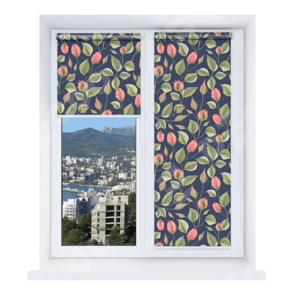 Рулонная штора Мини с принтом Красная роза