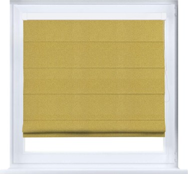 Римская штора «Кортин» кассетная, ткань твид блэкаут, пыльная горчица