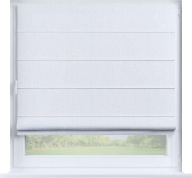 Римская штора «Кортин» на створку, ткань лён белоснежный