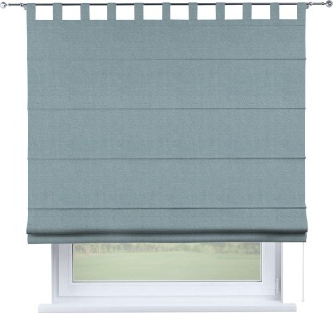 Римская штора на петлях «Кортин», ткань блэкаут с блеском синий