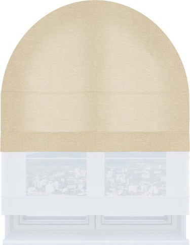 Римская штора «Кортин» день-ночь для арочного проёма, ткань софт однотонный бежевый лайт