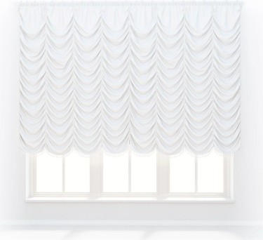 Французская штора «Кортин», вельвет белый