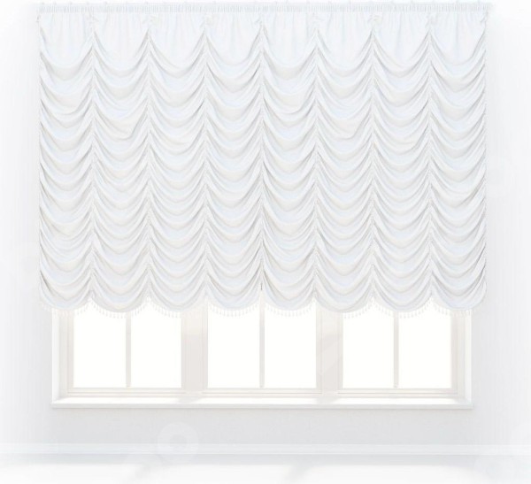 Французская штора «Кортин», вельвет белый