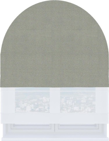 Римская штора «Кортин» день-ночь для арочного проёма, ткань блэкаут однотонный серый