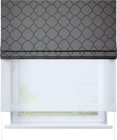 Римская штора «Кортин» день-ночь, ткань «Старая Франция»