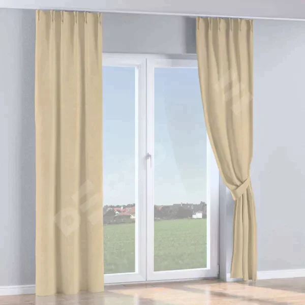 Комплект штор на тесьме «Кустик», блэкаут однотонный кофейно-бежевый