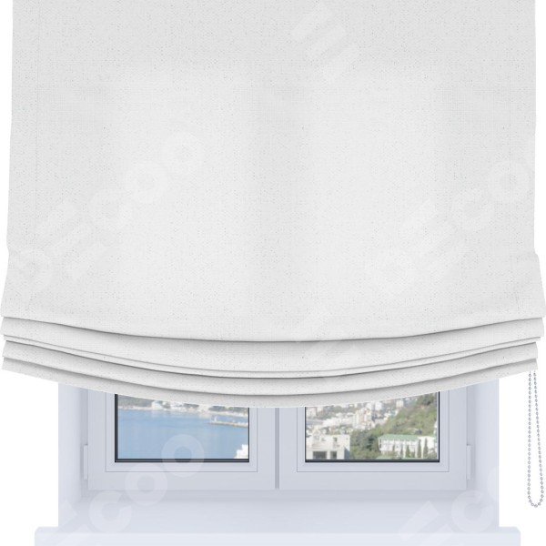 Римская штора Soft с мягкими складками, ткань лён цвет белый
