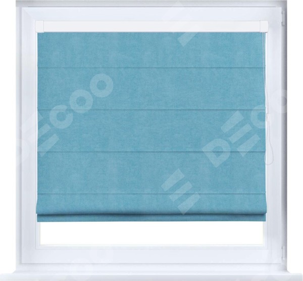 Римская штора «Кортин» кассетная, ткань вельвет ментоловый