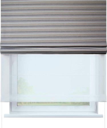 Римская штора «Кортин» день-ночь, ткань «Горизонт Вечер»