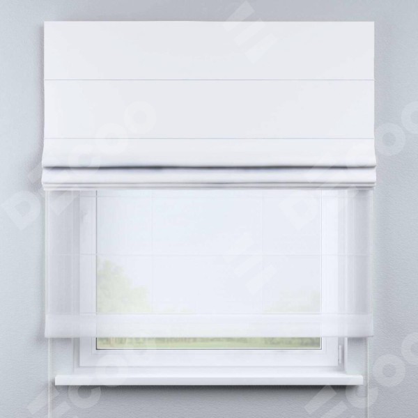 Римская штора «Кортин» день-ночь, однотонная белоснежная