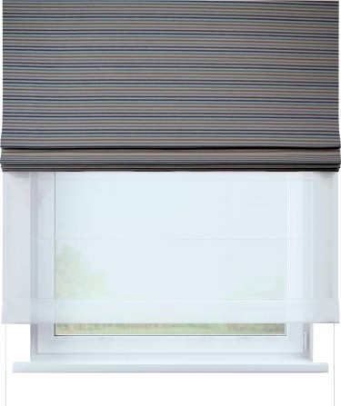 Римская штора «Кортин» день-ночь, ткань «Горизонт Утро»