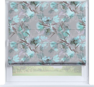 Римская штора «Кортин» на створку «Цветочная акварель»