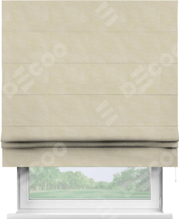 Римская штора «Кортин» для проема, ткань лён димаут, бежевый