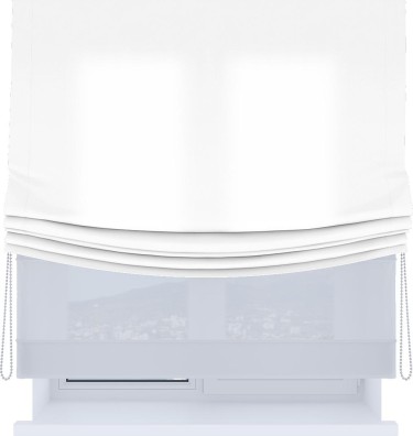 Римская штора «Кортин», день-ночь с мягкими складками, однотонная белоснежная