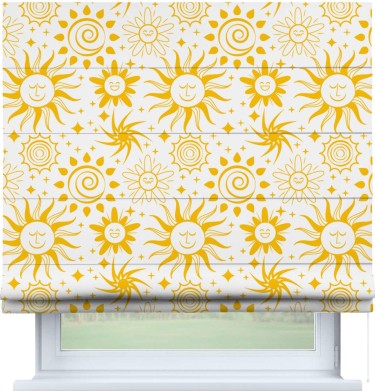 Римская штора «Кортин» для проема «Солнышки»