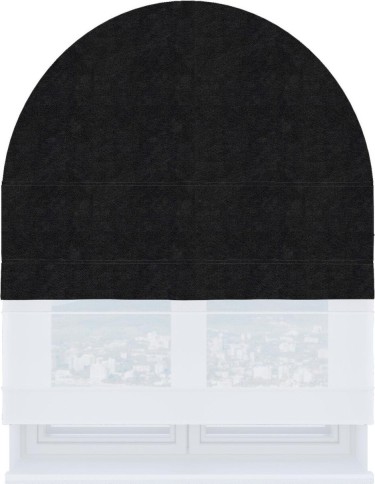 Римская штора «Кортин» день-ночь для арочного проёма, ткань cotton блэкаут тёмно-серый