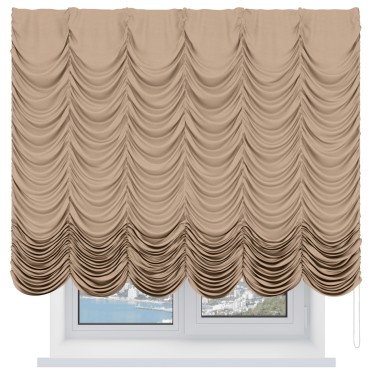 Французская штора «Кортин», вельвет песочный