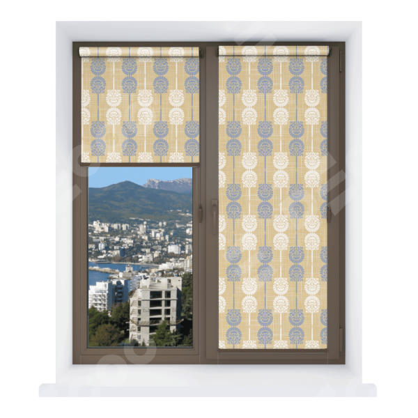 Рулонная штора Мини с принтом Венок из ромашки