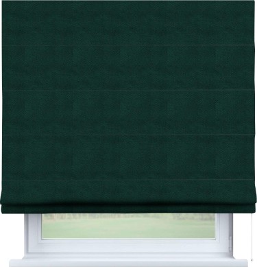 Римская штора «Кортин» для проема, ткань cotton блэкаут изумруд