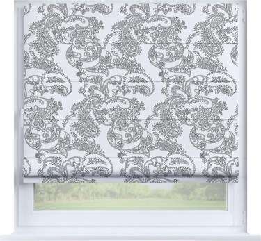 Римская штора «Кортин» на створку «Светлый пейсли»