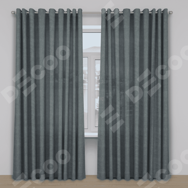 Шторы на люверсах вельвет серый