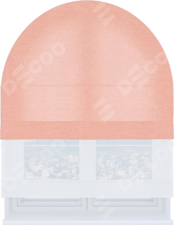 Римская штора «Кортин» день-ночь для арочного проёма, ткань лён розовый