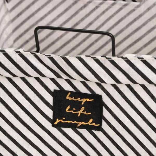 Корзина универсальная складная «Лайн», 40×26×50 см, цвет бело-чёрный