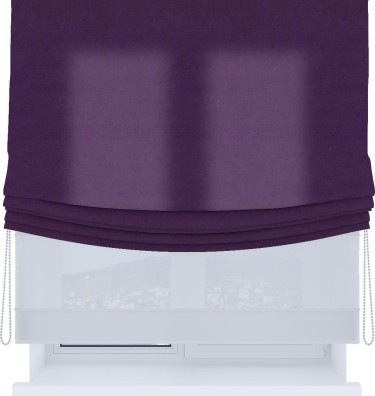 Римская штора «Кортин», день-ночь с мягкими складками, вельвет тёмно-фиолетовый