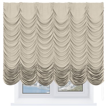 Французская штора «Кортин», софт однотонный бежевый лайт