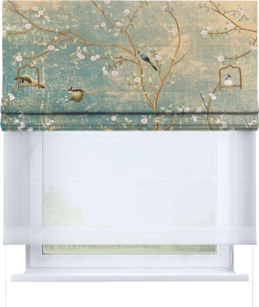 Римская штора «Кортин» день-ночь «Цветущий сад»
