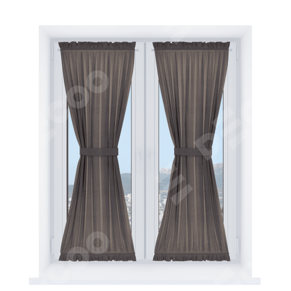 Штора песочные часы «Кортин» вельвет коричневый