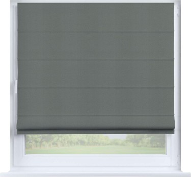 Римская штора «Кортин» на створку, ткань блэкаут однотонный, тёмно-серый