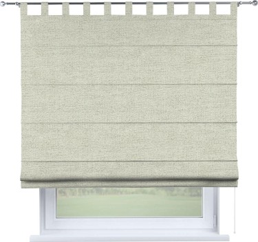 Римская штора «Кортин», рогожка димаут серо-бежевый, на петлях