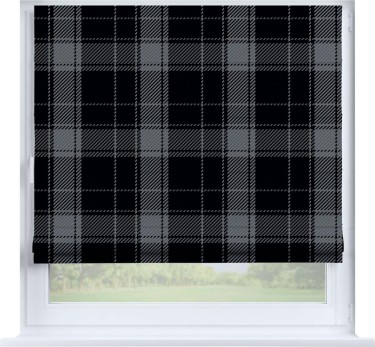 Римская штора «Кортин» на створку «Стильная клетка»