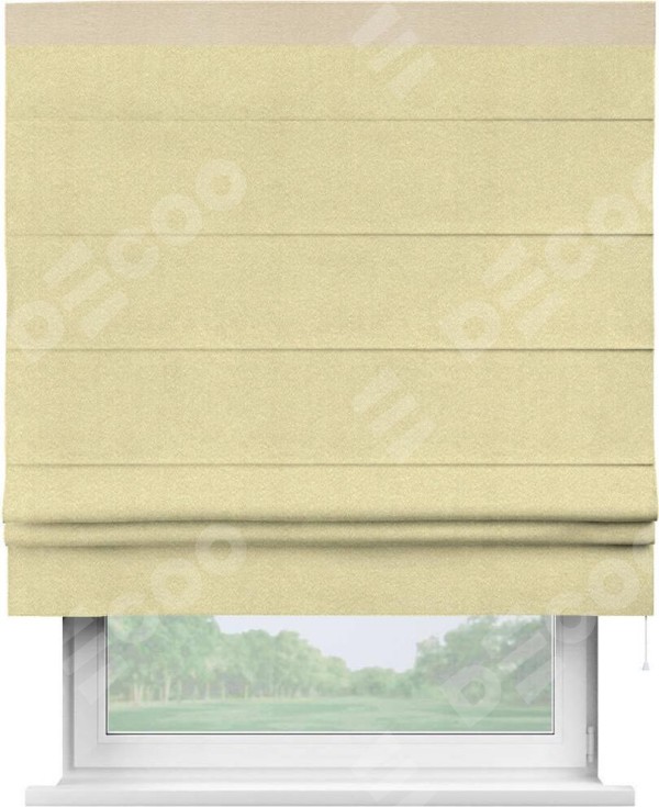 Римская штора «Кортин» с кантом Кинг, для проема ткань софт однотонный молочный