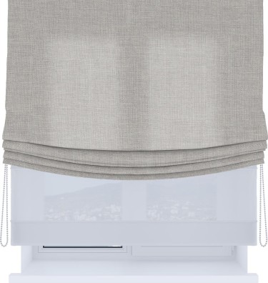 Римская штора «Кортин», лён серый, день-ночь с мягкими складками